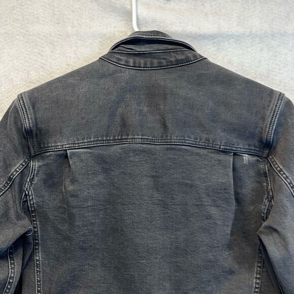 LIVERPOOL Jean Jacket Womens Small Black Carbon Wash Denim Button Front Classic - Picture 11 of 13